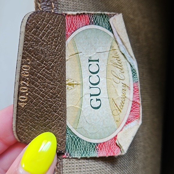 Gucci Sherry Ophidia Tote Bag GG Logo Red/Green Handles Vintage w/Dustbag - Picture 16 of 16